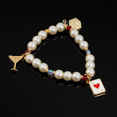 Rouge Charm Bracelet (Red Heart, Big Martini, Dice)