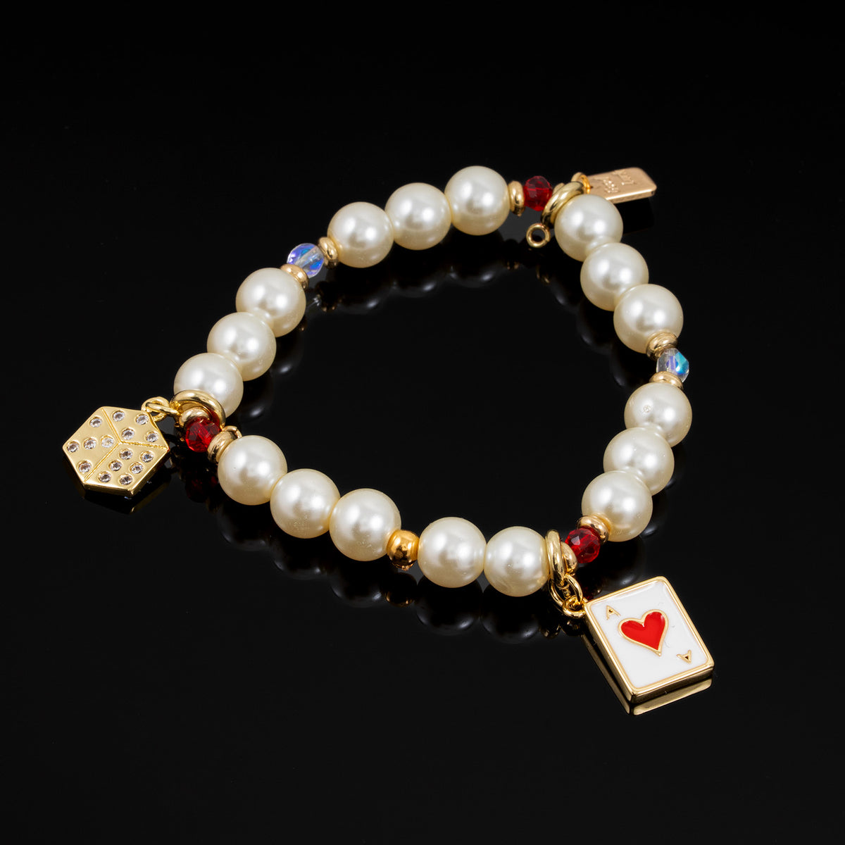 Rouge Charm Bracelet (Red Heart, Dice, Good Luck)