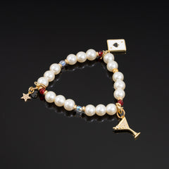 Rouge Charm Bracelet (Black Spade, Big Martini, Small Star)