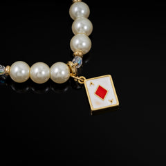 Roulette Charm Bracelet (Red Diamond, Small Clear Martini)