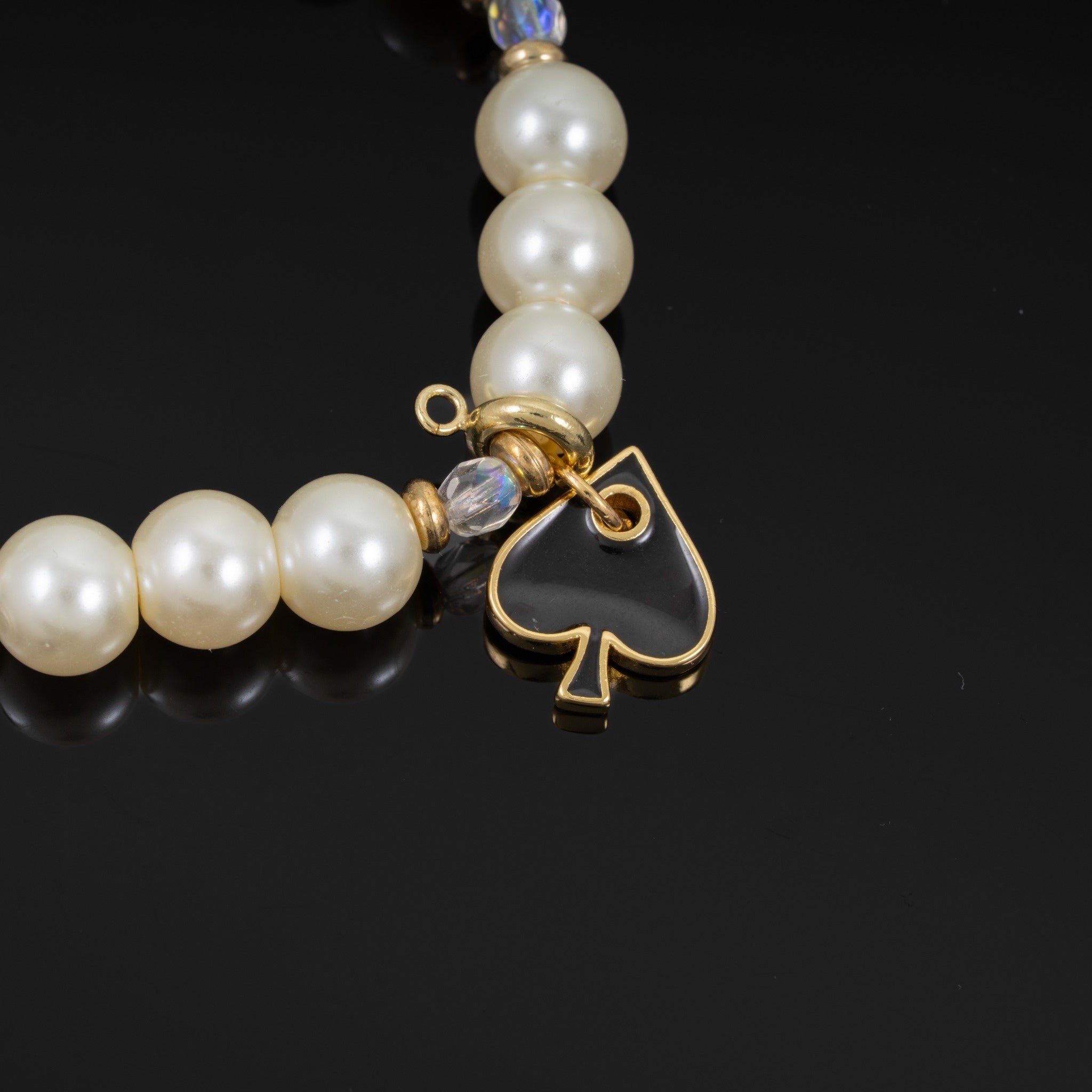 Roulette Charm Bracelet (Black Spade, Small Sparkly Martini)