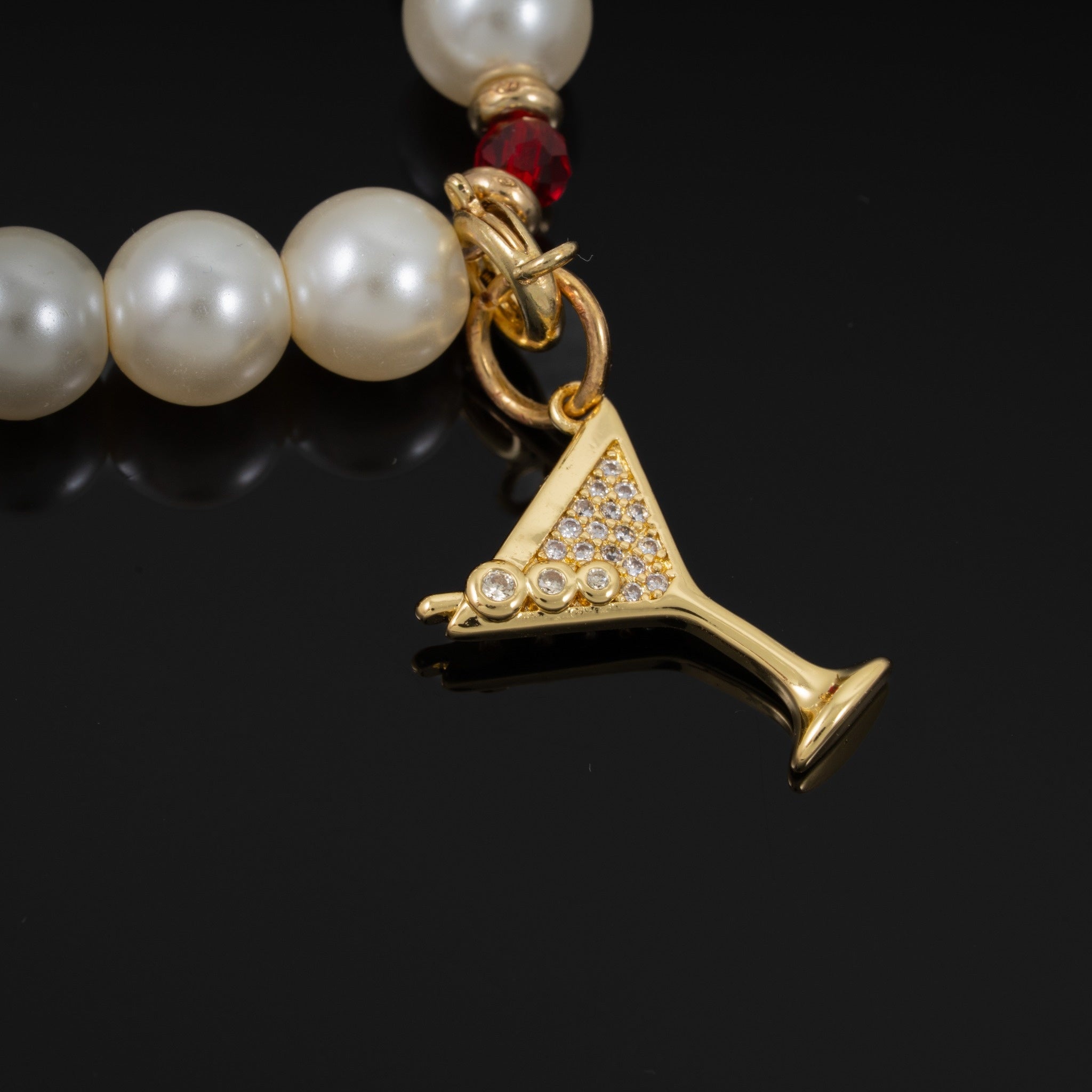 Rouge Charm Bracelet (Black Spade, Big Martini, Small Star)