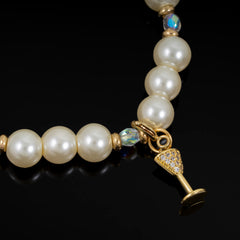 Roulette Charm Bracelet (Black Spade, Small Sparkly Martini)