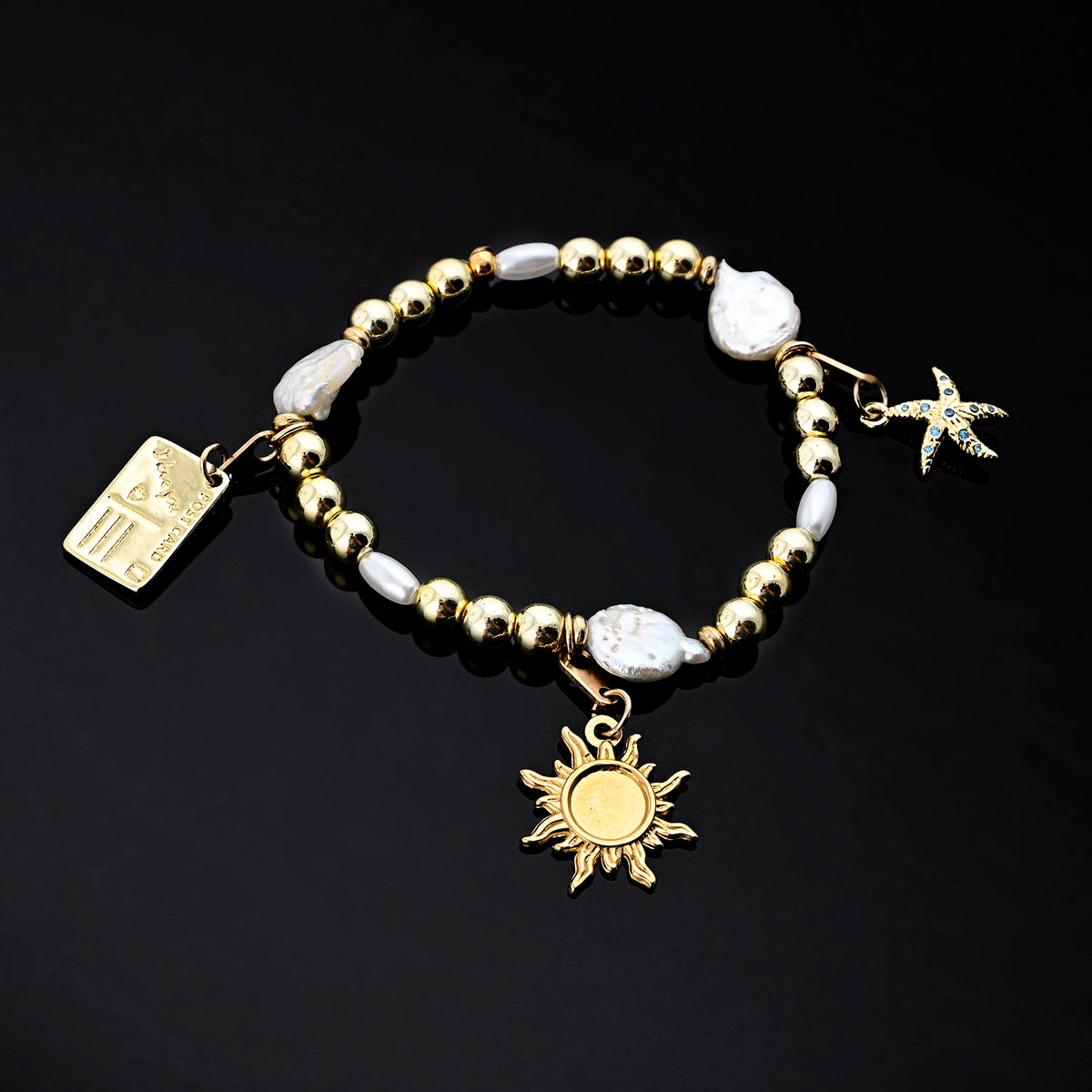 Isola Charm Bracelet (Postcard, Sun, Spotted Blue Starfish)