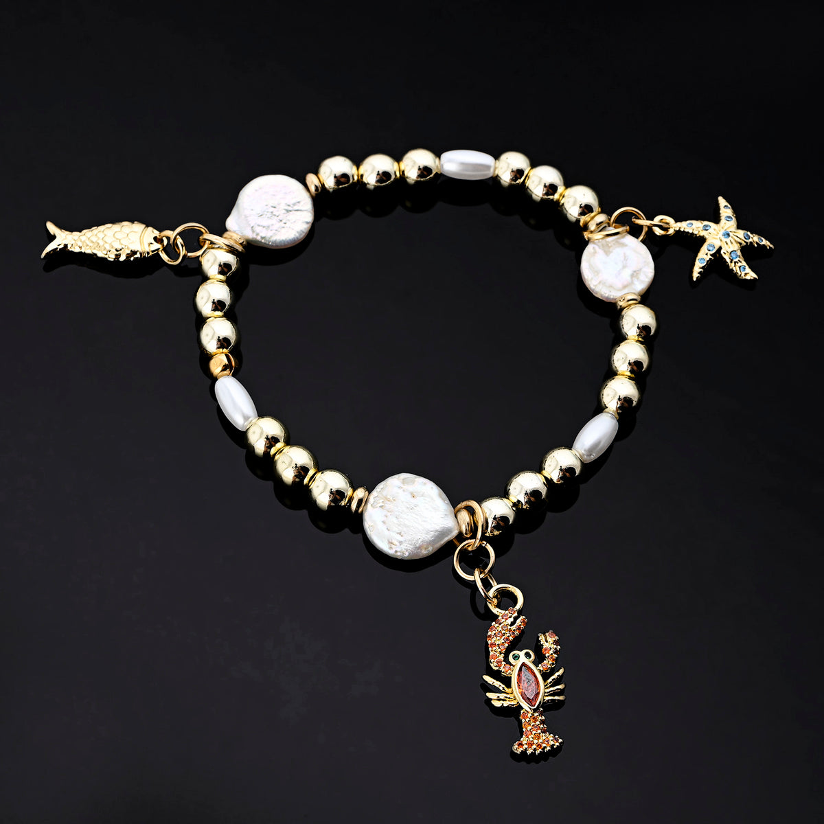 Isola Charm Bracelet (Lobster, Fish, Spotted Blue Starfish)