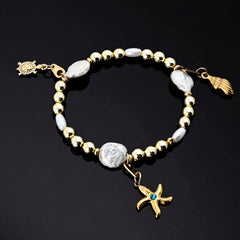Isola Charm Bracelet (Turtle, Seashell, Blue Starfish)