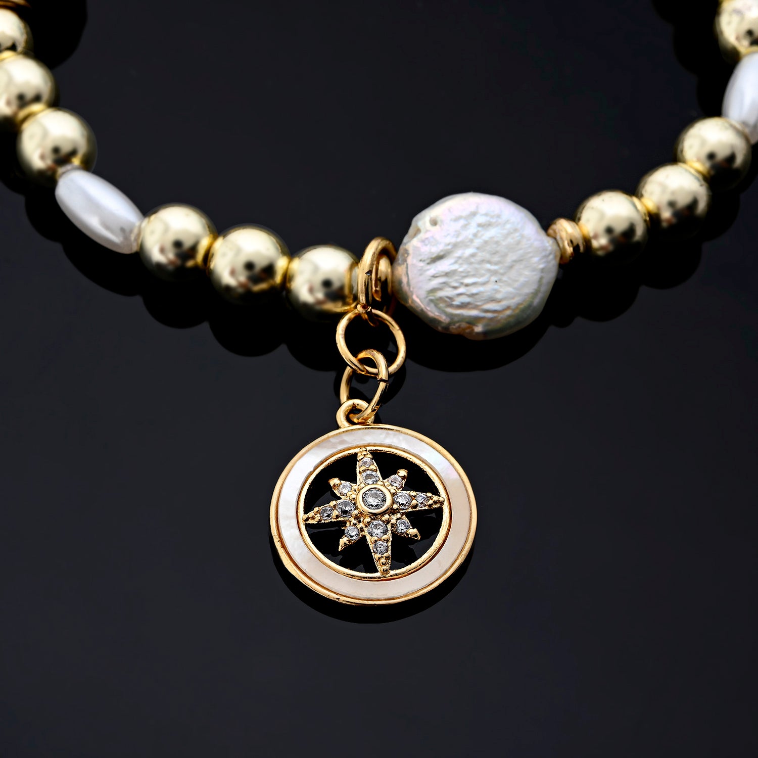 Isola Charm Bracelet (Compass, Postcard, White Starfish)