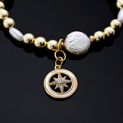 Isola Charm Bracelet (Compass, Postcard, White Starfish)