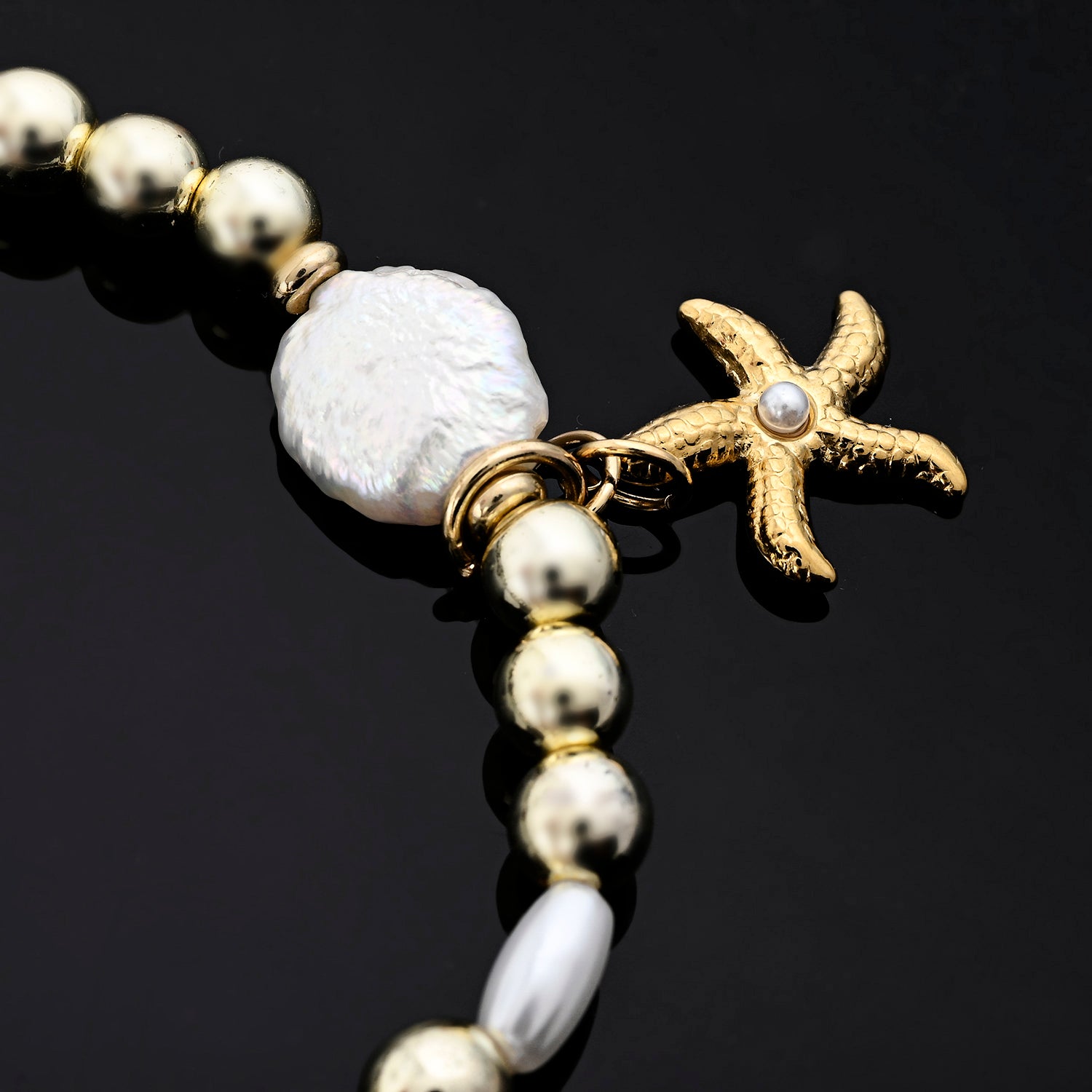 Isola Charm Bracelet (Compass, Postcard, White Starfish)