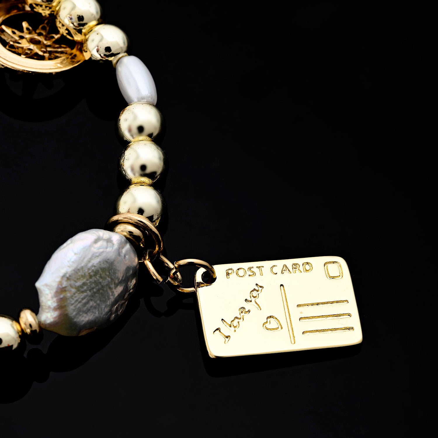 Isola Charm Bracelet (Compass, Postcard, White Starfish)