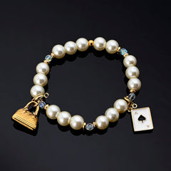 Roulette Charm Bracelet (Big Purse, Black Spade)