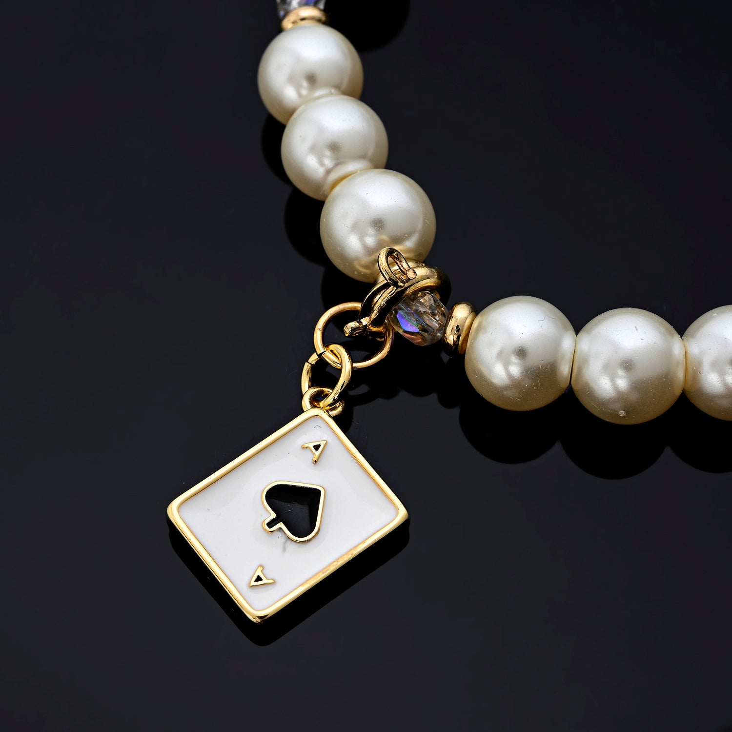 Roulette Charm Bracelet (Big Purse, Black Spade)